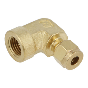 Aufschraubwinkel Messing, 6mm  Klemmring x 1/4" NPT IG