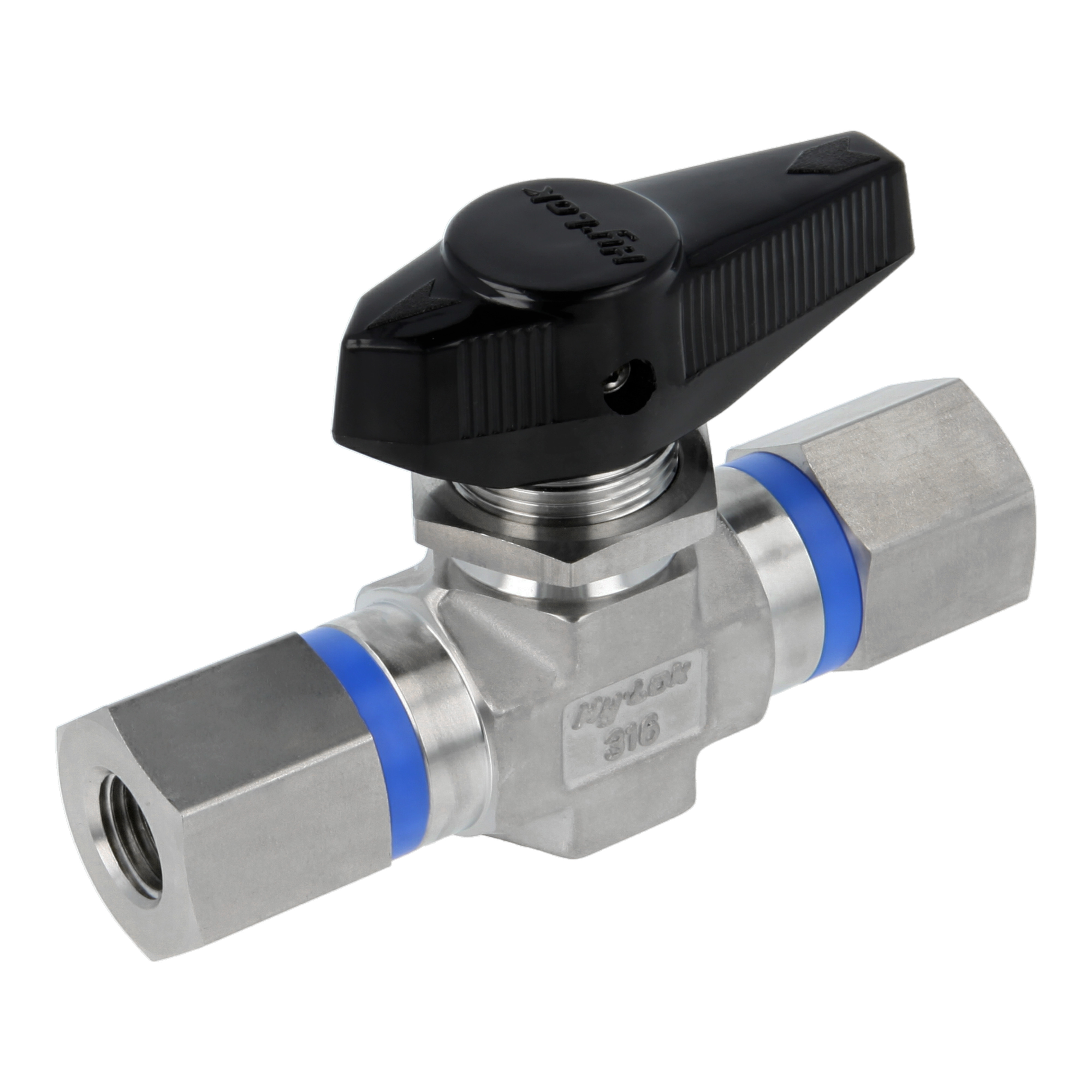 2-Wege-Kugelhahn, Edelstahl,  T-Serie, max.: 689 bar, PEEK, 4,8mm Bohrung, 1/8" NPT IG