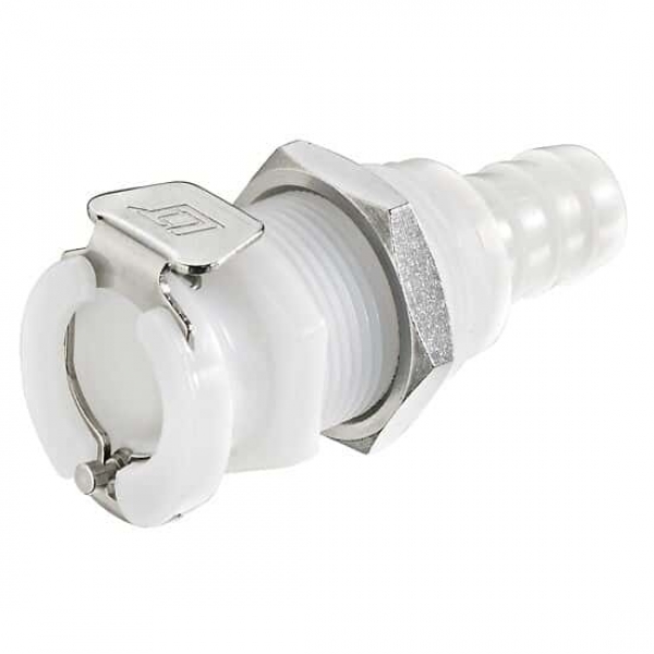 Schnellkupplungsstecker, Acetal, 3/8" Schlauchtülle, ohne Ventil, VPE: 25 Stück