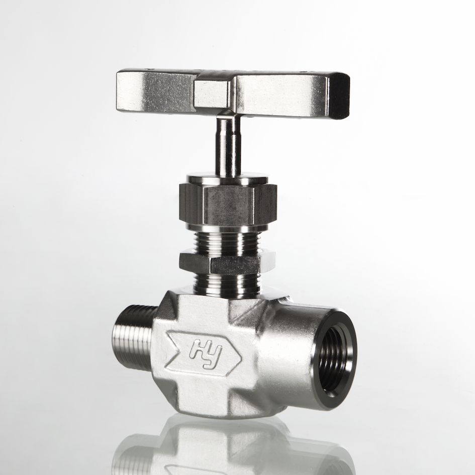 Nadelventil, Edelstahl,    NV-Serie, max.: 340 bar,PTFE, 6,3mm Bohrung, 1/4" NPT AG x 1/4" NPT IG