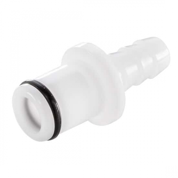 Schnellkupplungsstecker, Acetal, 3/8" Schlauchtülle, ohne Ventil, VPE: 25 Stück