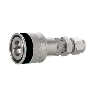 Schnellkupplungskörper, Edelstahl, Schott, 6mm Klemmringanschluss, Kodierung: Schwarz