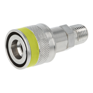 Schnellkupplungskörper 1/4" NPT AG, Edelstahl, gelb kodiert