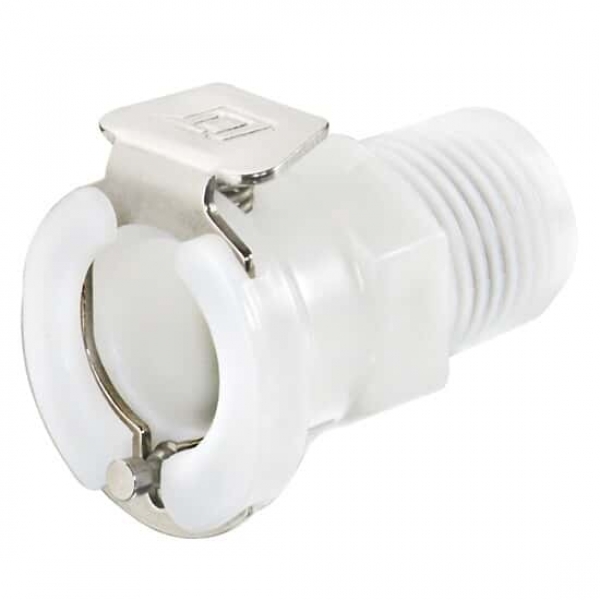 Schnellkupplungskörper, Acetal, 3/8" BSPT, mit Ventil, VPE: 25 Stück