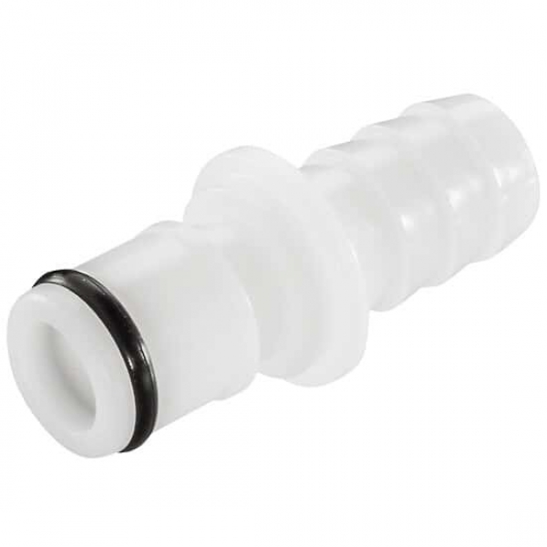 Schnellkupplungsstecker, Acetal, 1/8 Schlauchtülle, mit Ventil, Winkelausführun Schnellkupplungsstecker, Acetal, 1/8 Schlauchtülle, mit Ventil, Winkelausführun