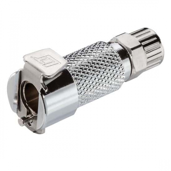 Schnellkupplungskörper, 6mm x 4mm Verschraubung, ohne Ventil, Messing verchromt, VPE = 10 Stück