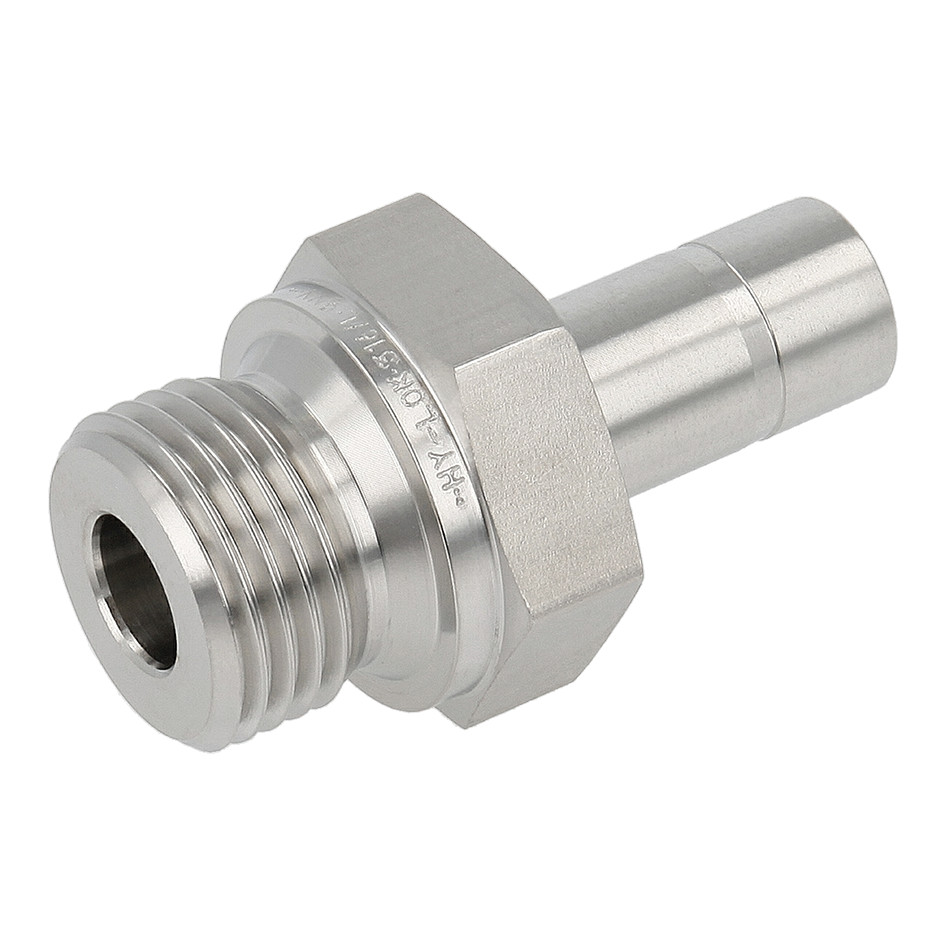 Einschraub-Adapter Edelstahl, Option M, 6mm Rohrstutzen x 1/4" BSPP AG